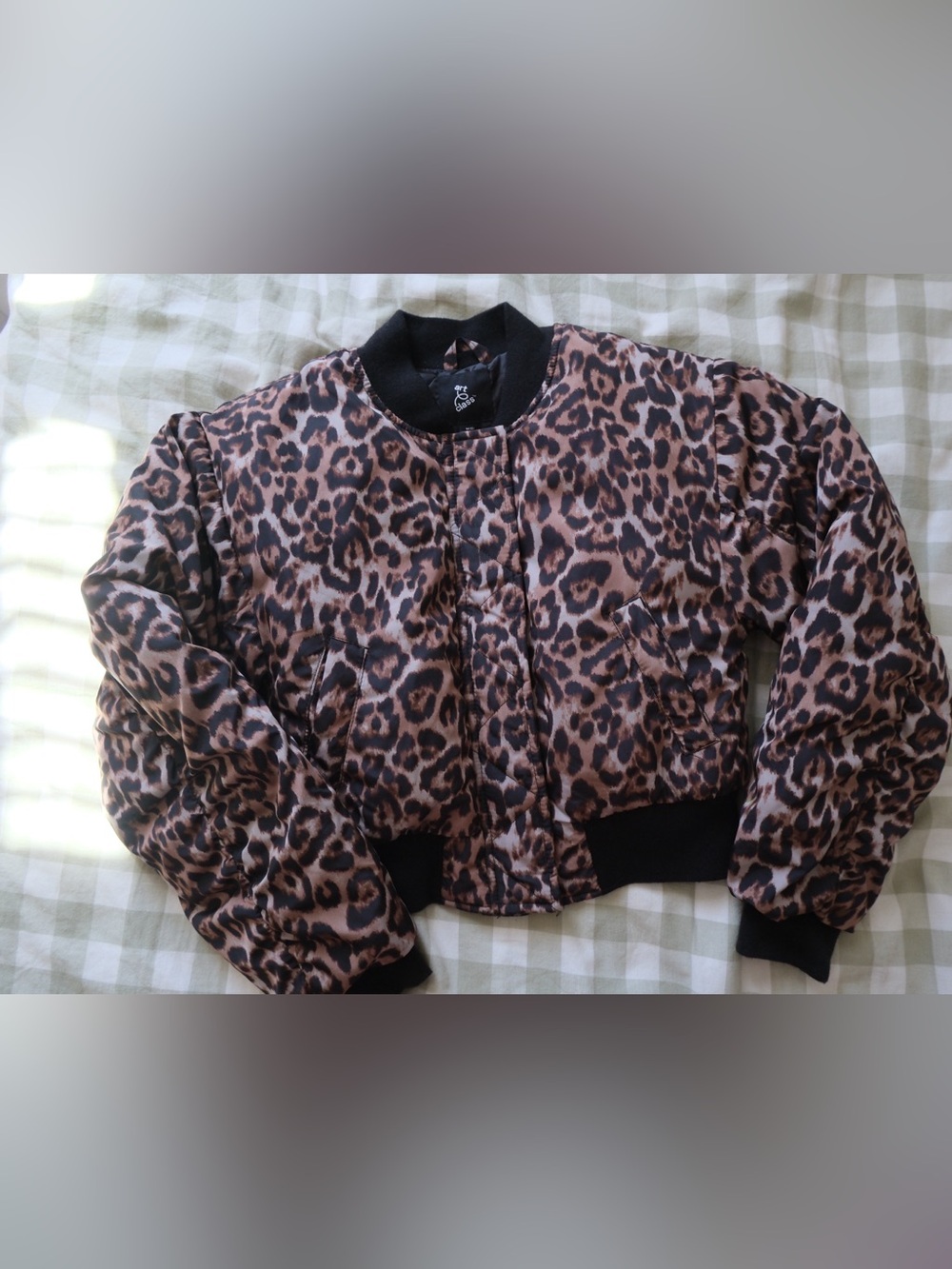 art class Leopard Print Bomber Jacket in Brown and Black